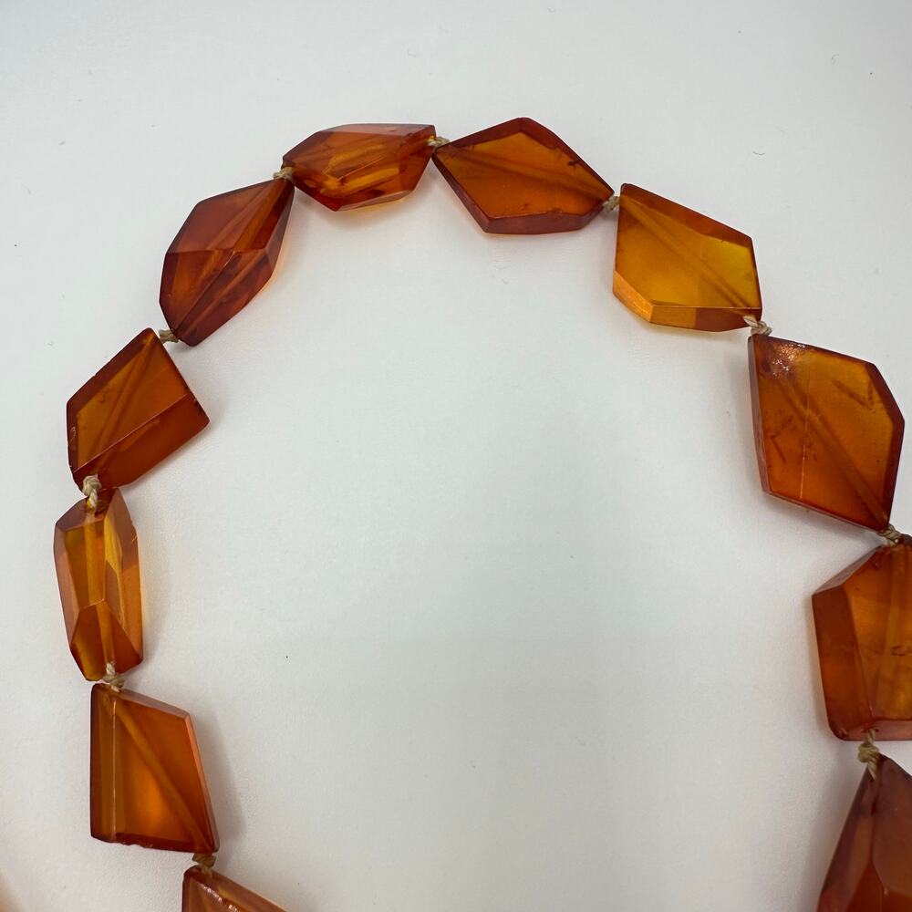 Vintage antique genuine Baltic amber graduated faceted beaded necklace 73.59g - Picture 4 of 9
